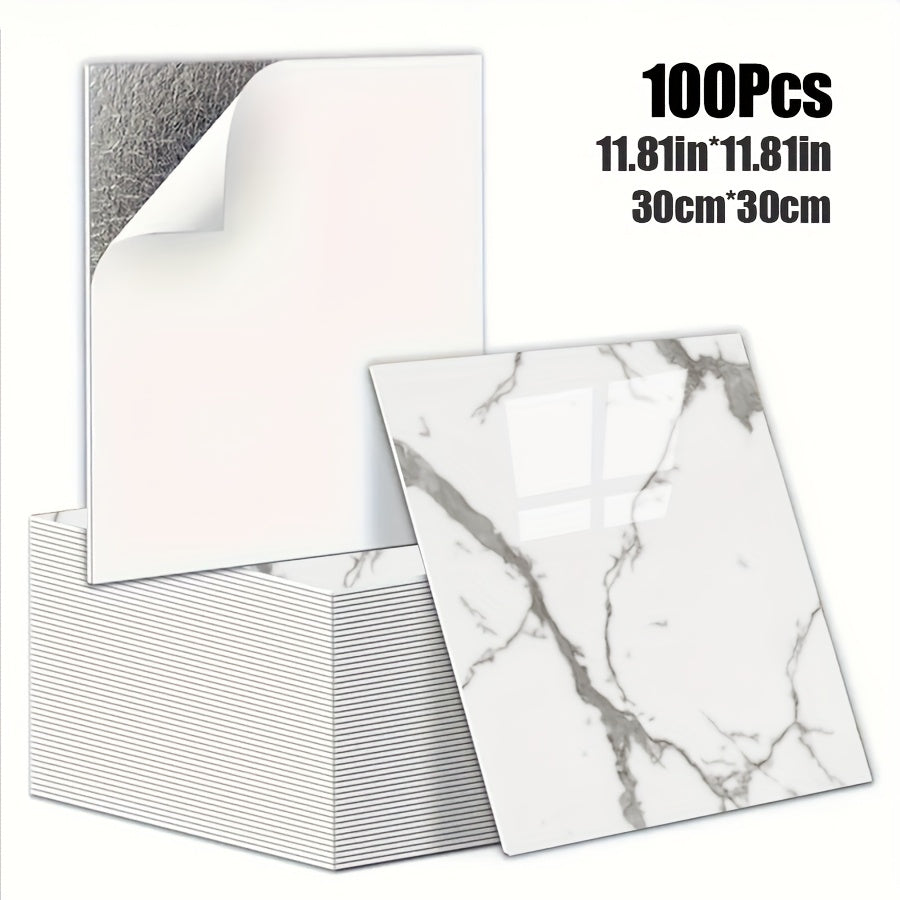 Luxury Marble Wall Panels 47.78×47.78 cm aus 3D-Vinyl, selbstklebend, spritzwassergeschützt und geeignet für Schlafzimmer, Wohnzimmer, Dusche und Bar