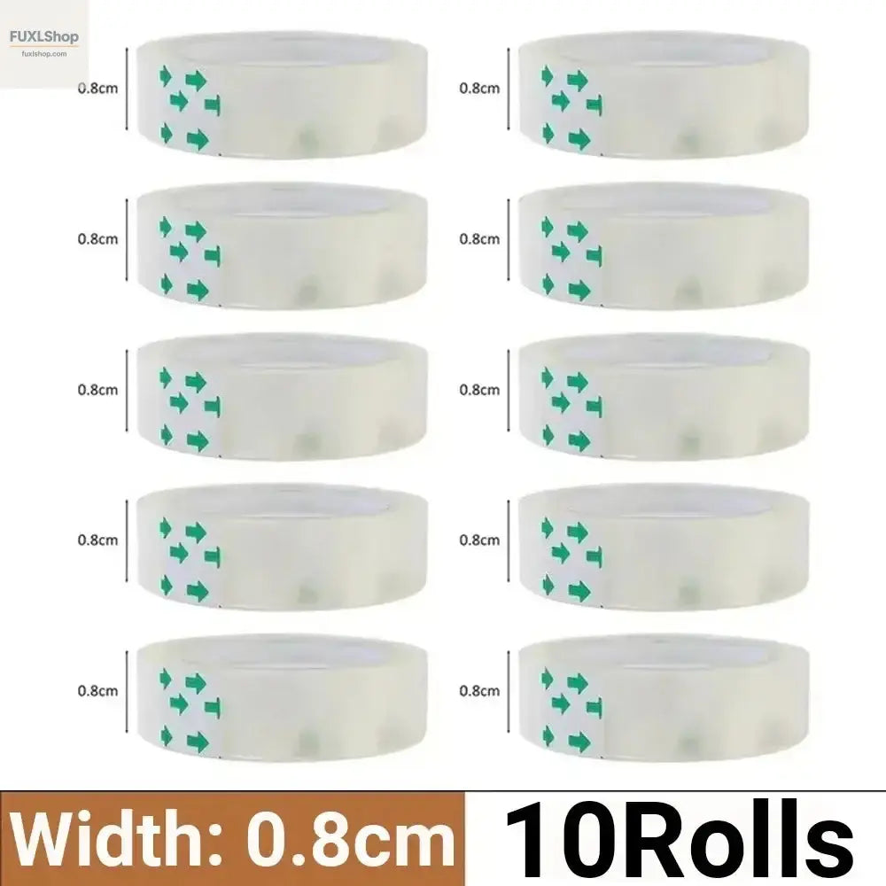 10/5/3/1Rolls Transparente Klebeband-Rollen (0,8 cm / 1,2 cm / 1,8 cm) – Hochklebrig & Vielseitig – Ideal für Büro