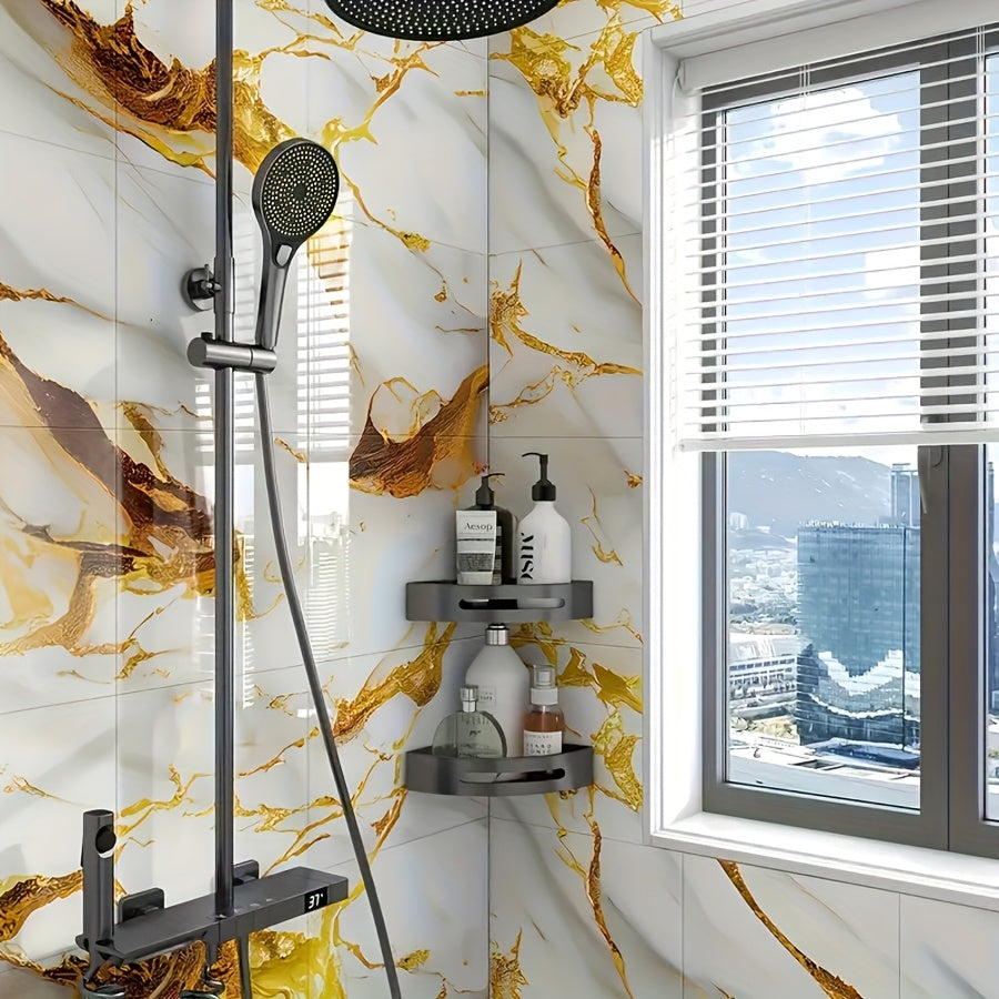 Luxury Marble Wall Panels 47.78×47.78 cm aus 3D-Vinyl, selbstklebend, spritzwassergeschützt und geeignet für Schlafzimmer, Wohnzimmer, Dusche und Bar