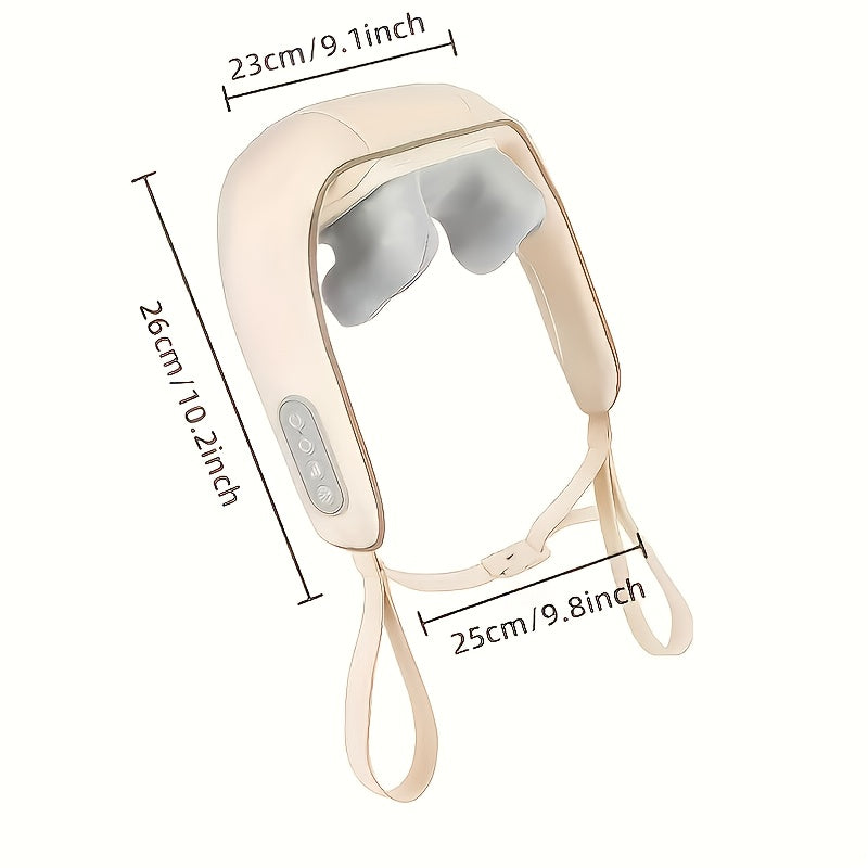 Kabelloses Nackenmassagegerät mit Wärme, 3 Intensitäten & Hands-Free-Tragegurt – ergonomisch & leise