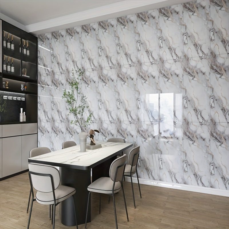 Box mit 10–50 selbstklebenden Wandaufklebern – Marmor-Optik, PVC & PE, glänzend, abnehmbar, für Küche, Bad & Wohnzimmer, einfache Montage