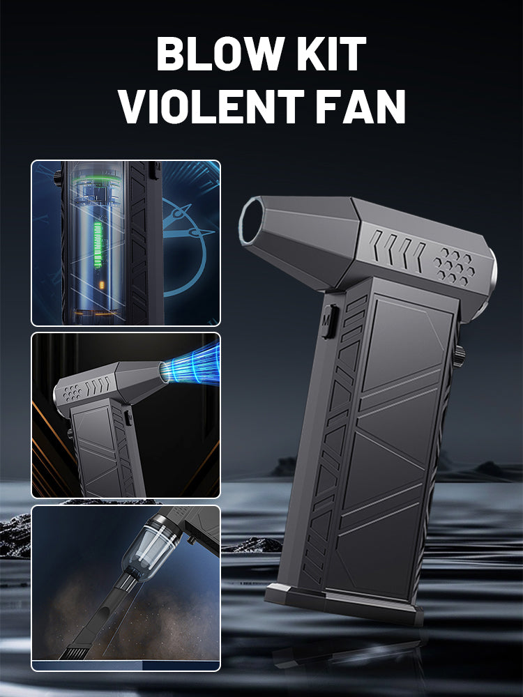 350000 RPM 8000mAh Pocket Dust Blower Mini Turbo Jet Fan Rechargeable 58m/s Turbo Violent Fan Powerful Blower for Cleaning - FUXL-Shopify