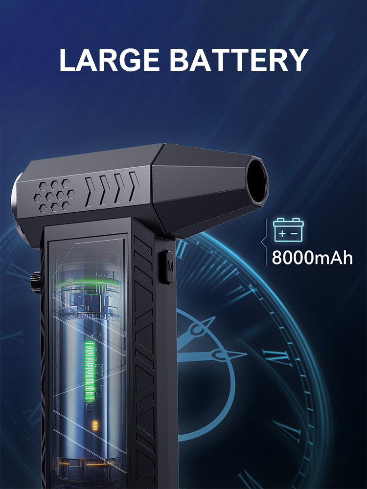 350000 RPM 8000mAh Pocket Dust Blower Mini Turbo Jet Fan Rechargeable 58m/s Turbo Violent Fan Powerful Blower for Cleaning - FUXL-Shopify