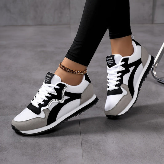 Damen Retro Low - Top Schnürsneaker – Atmungsaktive Stoff - Sneaker mit Streifen, TPR - Sohle, ganzjähriger Komfort für Laufen, Gehen & Freizeit, Vintage - Look, flexible Schuhe - FUXL - Shopify