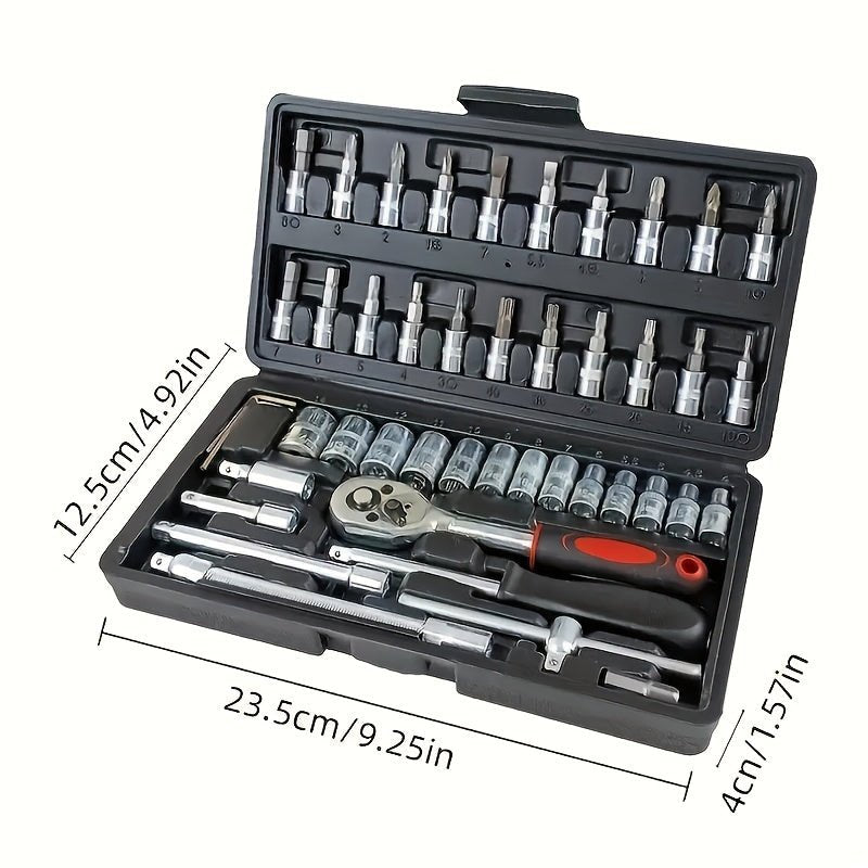 150 - teiliges/46 - teiliges Schraubenschlüssel - Set – Robustes Steckschlüssel - und Bohrerset für Auto - und Heimreparaturen - FUXL - Shopify