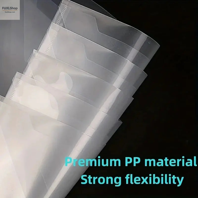20 packs, plastic envelope, transparent reusable poly envelope waterproof folder with buttons, A4 size, for school office suppli - FUXL-Shopify