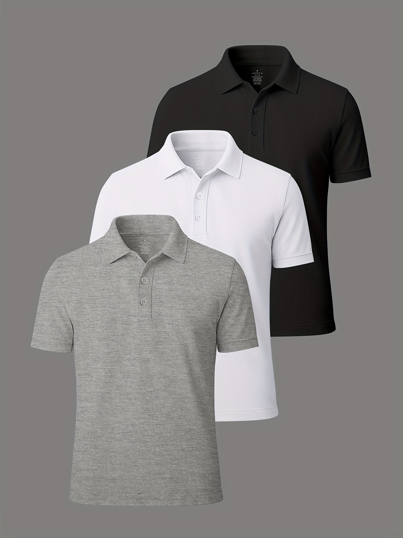 3er-Pack Herren-Polo-Shirts – gekämmte Baumwolle, atmungsaktiv & bequem, klassischer Stil für Business & Freizeit, Sommer-Essentia