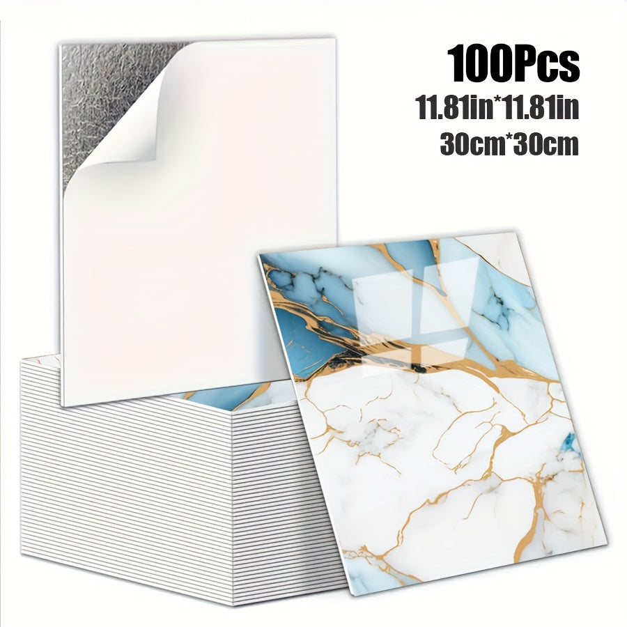 Luxury Marble Wall Panels 47.78×47.78 cm aus 3D-Vinyl, selbstklebend, spritzwassergeschützt und geeignet für Schlafzimmer, Wohnzimmer, Dusche und Bar