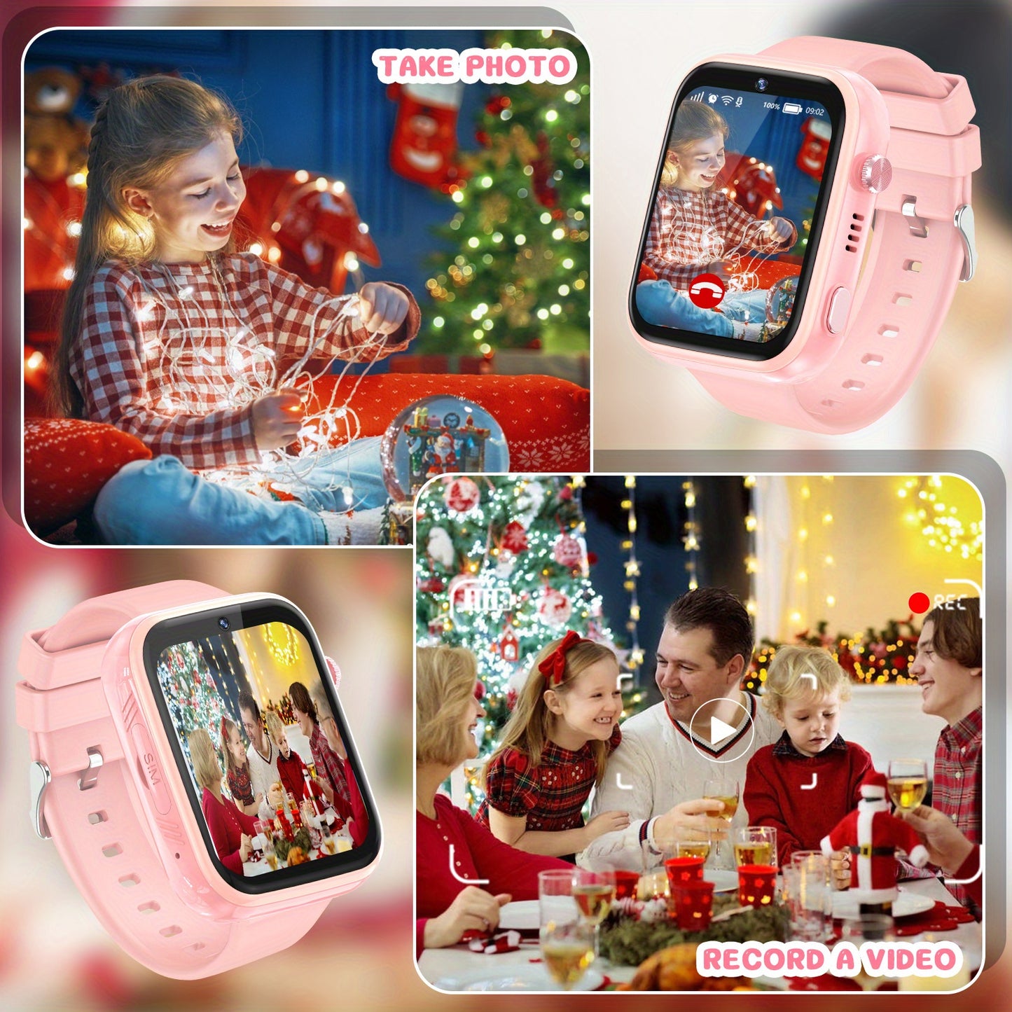 Premium LTE(4G) Smartwatch für Kinder – Android Uhr mit GPS, WLAN, SOS, Musik, ultradünn, mit integrierten Ohrhörern, ideal für Schule & Freizeit