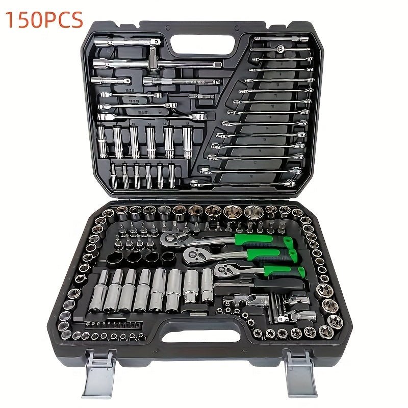 150 - teiliges/46 - teiliges Schraubenschlüssel - Set – Robustes Steckschlüssel - und Bohrerset für Auto - und Heimreparaturen - FUXL - Shopify