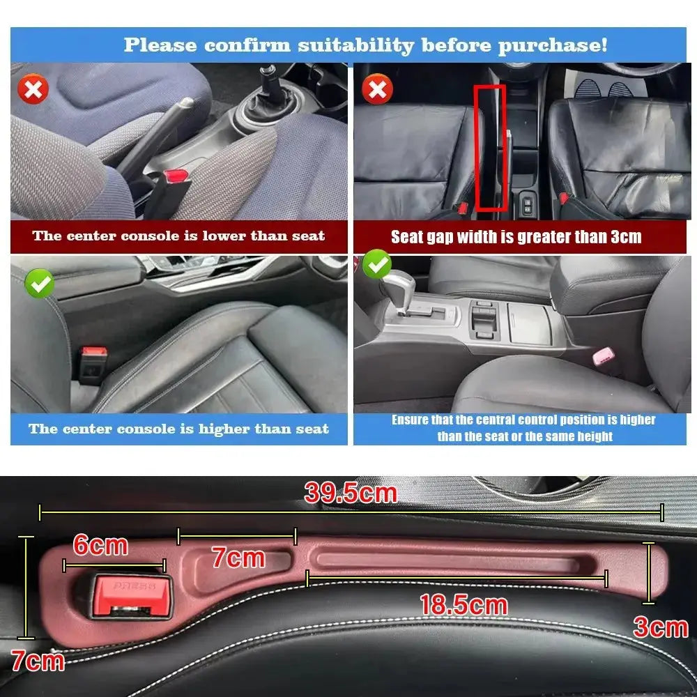 2Pcs Car Seat Gap Filler Seat Crevice Storage Box Bag Between Seats Console Organizer Decoration Interior Auto Accessories FUXL-Shopify