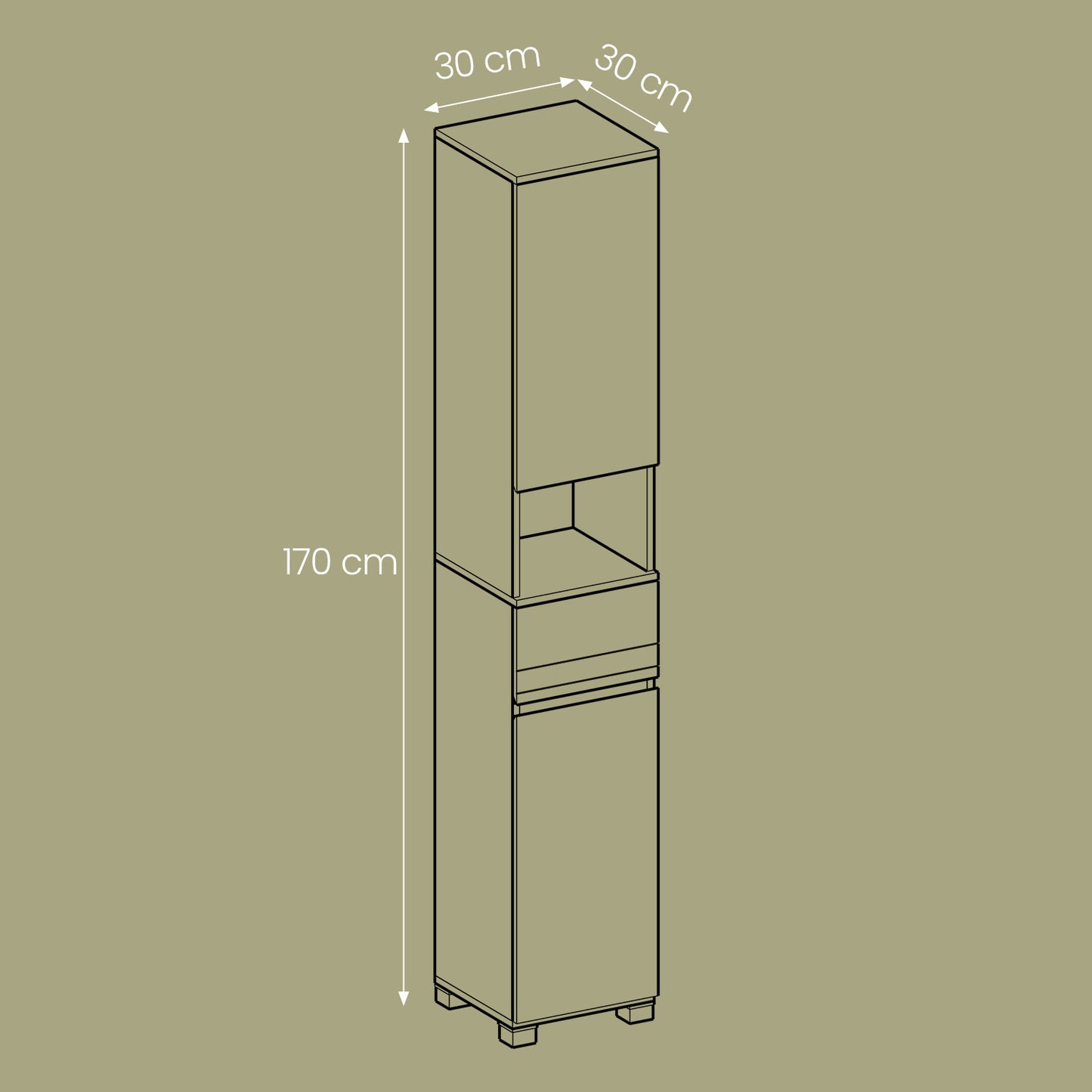 Badezimmerschrank mit Schublade