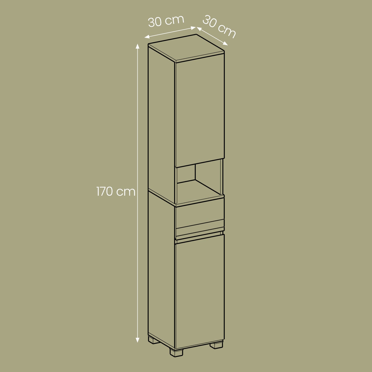 Badezimmerschrank mit Schublade