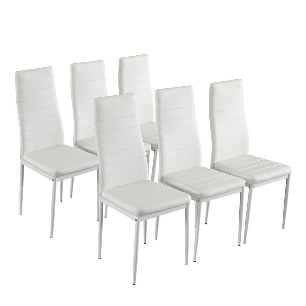Bonlo Esszimmerstühle 6er-Set – gepolstert mit Metallbeinen, Kunstlederbezug, bis 140 kg belastbar, grau – ideal für Esszimmer, Wohnzimmer & Büro