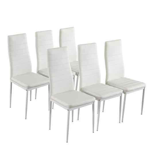 Bonlo Esszimmerstühle 6er-Set – gepolstert mit Metallbeinen, Kunstlederbezug, bis 140 kg belastbar, grau – ideal für Esszimmer, Wohnzimmer & Büro