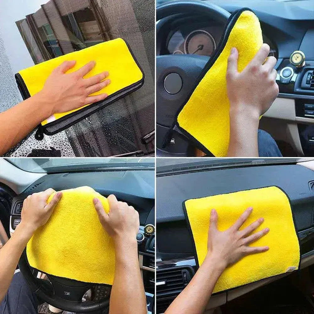 3/5/10Pcs Car Wash Microfiber Towel 30x30/60CM Car Cleaning Drying Cloth Hemming Car Care Cloth Detailing Car Wash Towel FUXL-Shopify