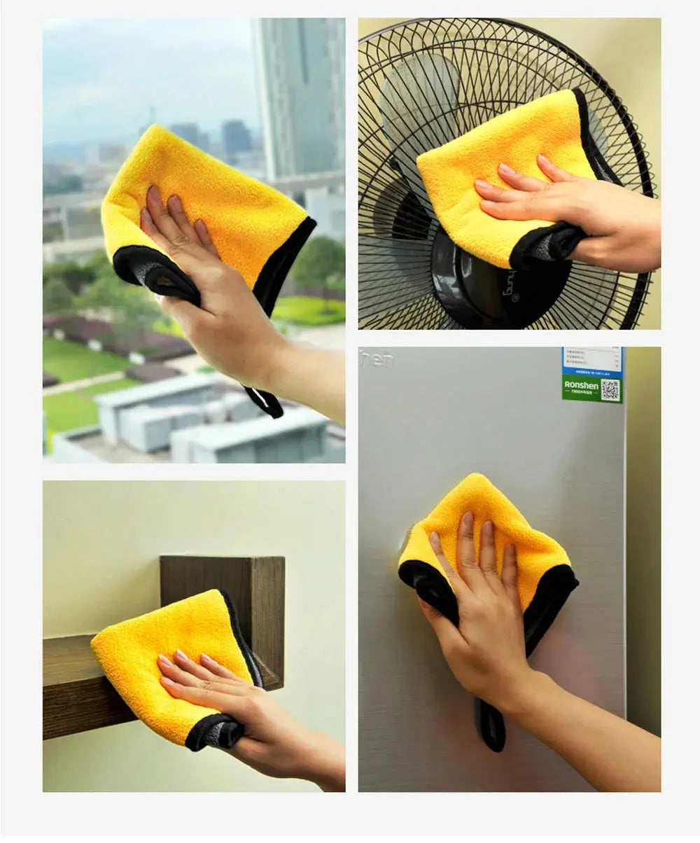 3/5/10Pcs Car Wash Microfiber Towel 30x30/60CM Car Cleaning Drying Cloth Hemming Car Care Cloth Detailing Car Wash Towel FUXL-Shopify