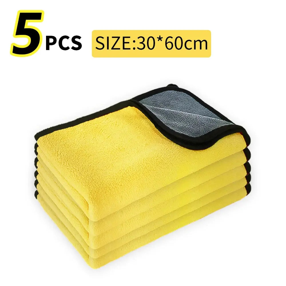 3/5/10Pcs Car Wash Microfiber Towel 30x30/60CM Car Cleaning Drying Cloth Hemming Car Care Cloth Detailing Car Wash Towel FUXL-Shopify