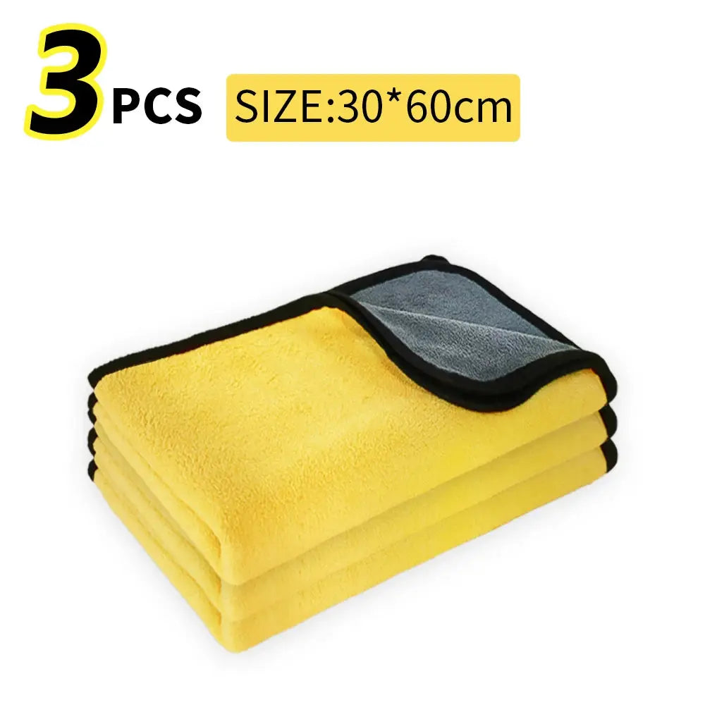 3/5/10Pcs Car Wash Microfiber Towel 30x30/60CM Car Cleaning Drying Cloth Hemming Car Care Cloth Detailing Car Wash Towel FUXL-Shopify