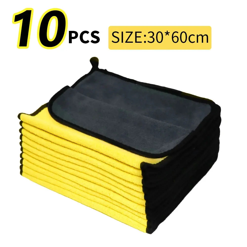 3/5/10Pcs Car Wash Microfiber Towel 30x30/60CM Car Cleaning Drying Cloth Hemming Car Care Cloth Detailing Car Wash Towel FUXL-Shopify