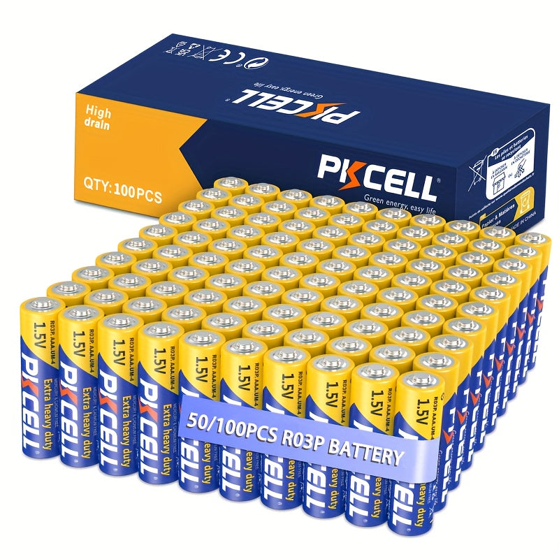 100 Stück AAA 1,5V Hochleistungs-Alkaline-Batterien. Ideal für Fernbedienungen, Taschenlampen, Spielzeug, Taschenrechner und Set-Top-Boxen. Lange Lebensdauer, zuverlässig und auslaufsicher