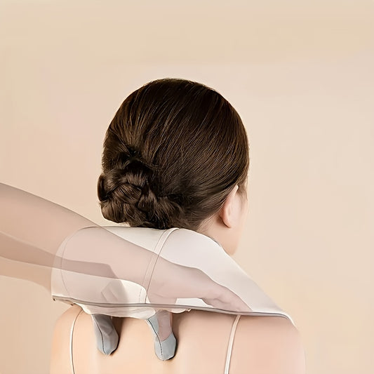 Kabelloses Nacken- & Schultermassagegerät mit Wärme, 3 Intensitäten, 6D-Knetmassage, Abschaltautomatik & Hands-Free-Tragegurt – leise & ergonomisch - FUXLShop