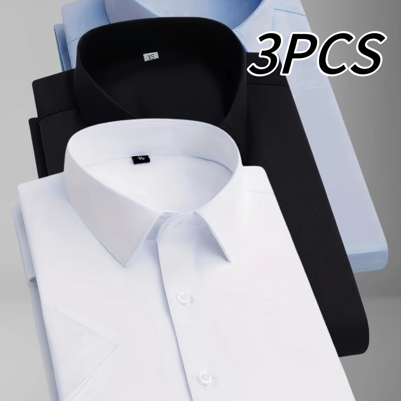 3er-Set Herren Sommerhemden – Ice-Silk-Stoff, atmungsaktiv, leicht & elegant, einfarbig, knitterfrei, ideal für Büro, Party & Freizeit