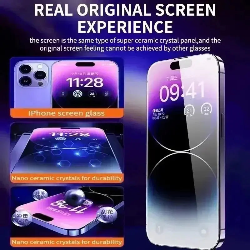 3Pcs Dust Free Installation Privacy Screen Protector For iPhone 16 15 14 13 12 11 Pro Max Mini XS X XR 15 16 Plus Anti-spy Glass FUXL-Shopify