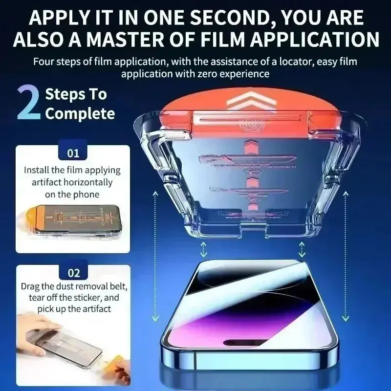 3Pcs Dust Free Installation Privacy Screen Protector For iPhone 16 15 14 13 12 11 Pro Max Mini XS X XR 15 16 Plus Anti-spy Glass FUXL-Shopify