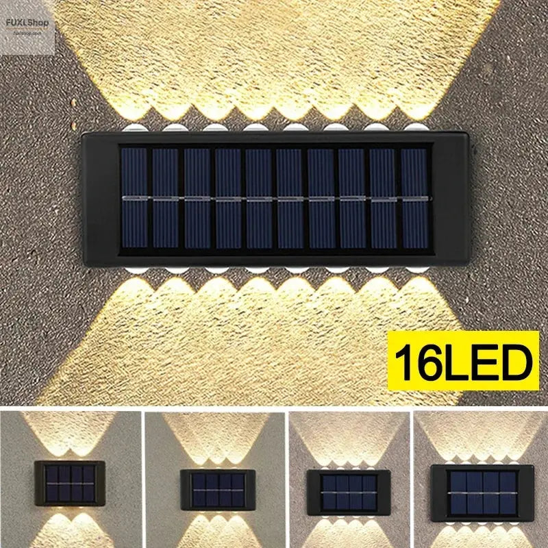 4/6/12/16 LED Solar Wandleuchte – Wasserdicht, Außenbeleuchtung für Garten, Balkon, Fassade & Landschaft - FUXL-Shopify