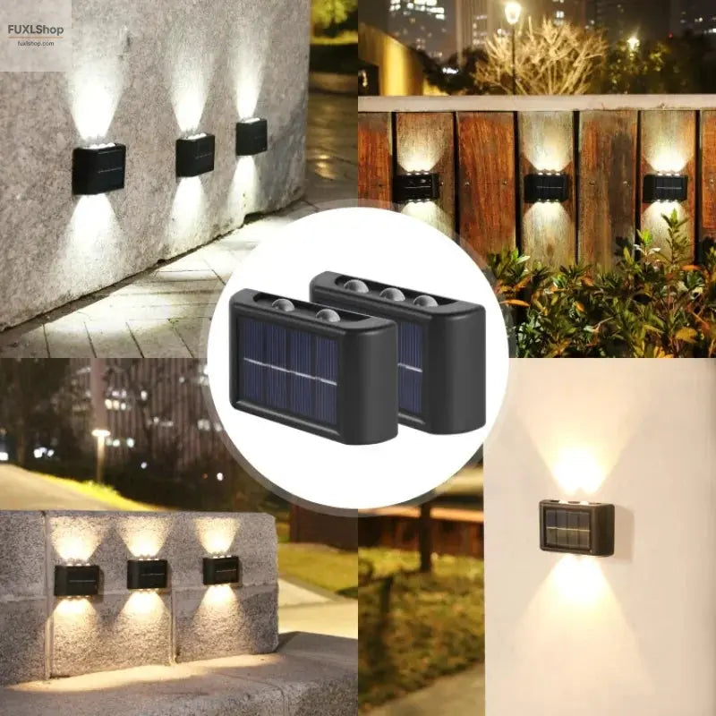 4/6/12/16 LED Solar Wandleuchte – Wasserdicht, Außenbeleuchtung für Garten, Balkon, Fassade & Landschaft - FUXL-Shopify