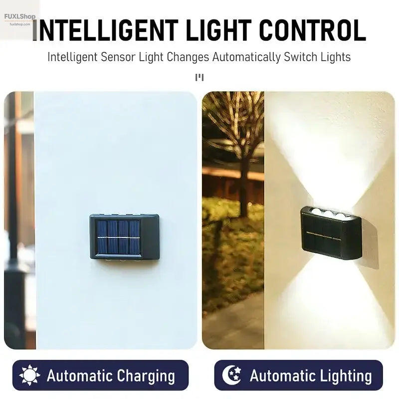 4/6/12/16 LED Solar Wandleuchte – Wasserdicht, Außenbeleuchtung für Garten, Balkon, Fassade & Landschaft - FUXL-Shopify