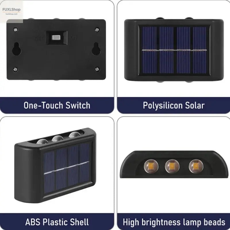4/6/12/16 LED Solar Wandleuchte – Wasserdicht, Außenbeleuchtung für Garten, Balkon, Fassade & Landschaft - FUXL-Shopify