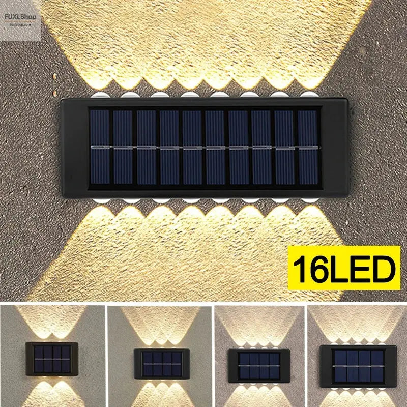4/6/12/16 LED Solar Wandleuchte – Wasserdicht, Außenbeleuchtung für Garten, Balkon, Fassade & Landschaft - FUXL-Shopify