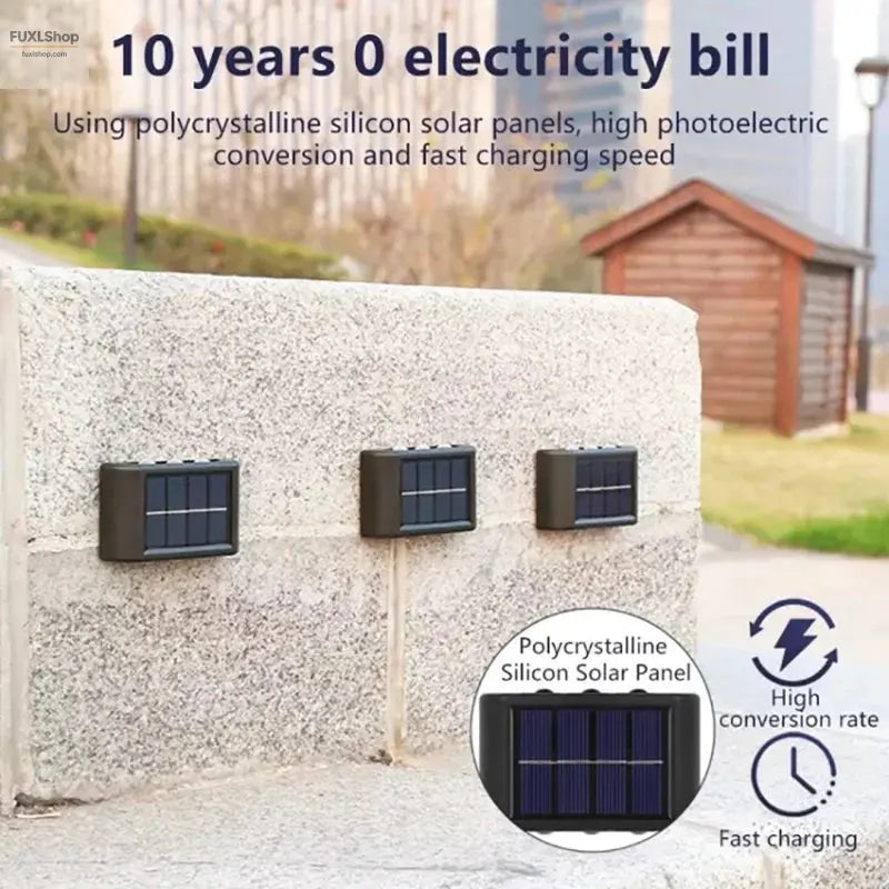 4/6/12/16 LED Solar Wandleuchte – Wasserdicht, Außenbeleuchtung für Garten, Balkon, Fassade & Landschaft - FUXL-Shopify