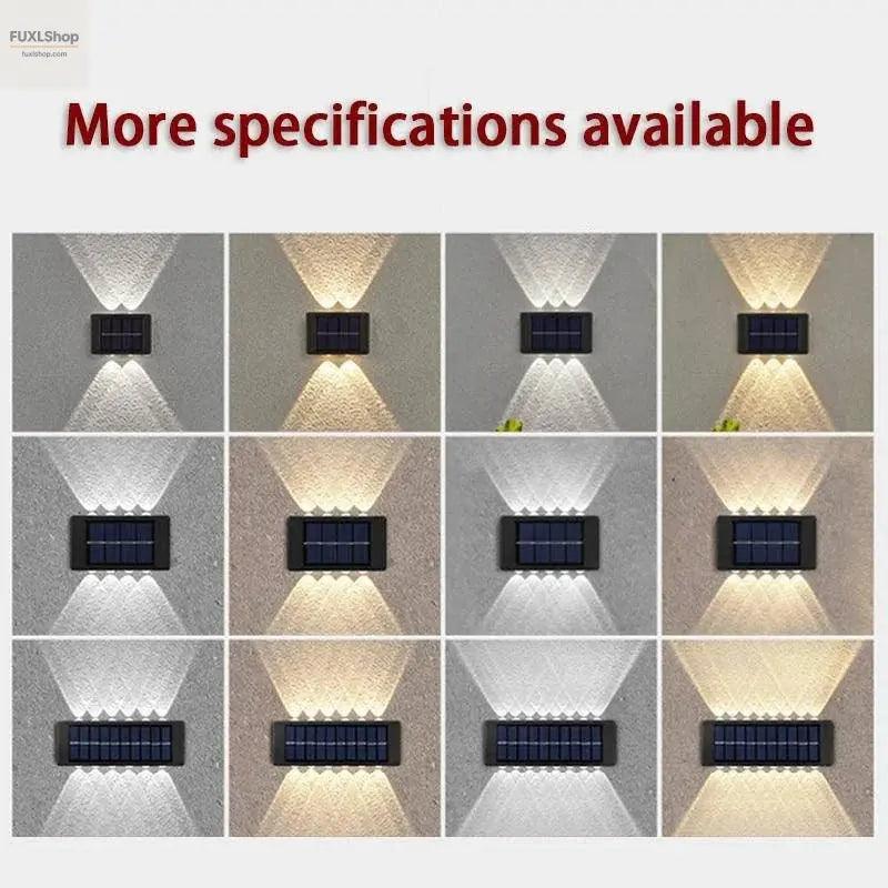 4/6/12/16 LED Solar Wandleuchte – Wasserdicht, Außenbeleuchtung für Garten, Balkon, Fassade & Landschaft - FUXL-Shopify