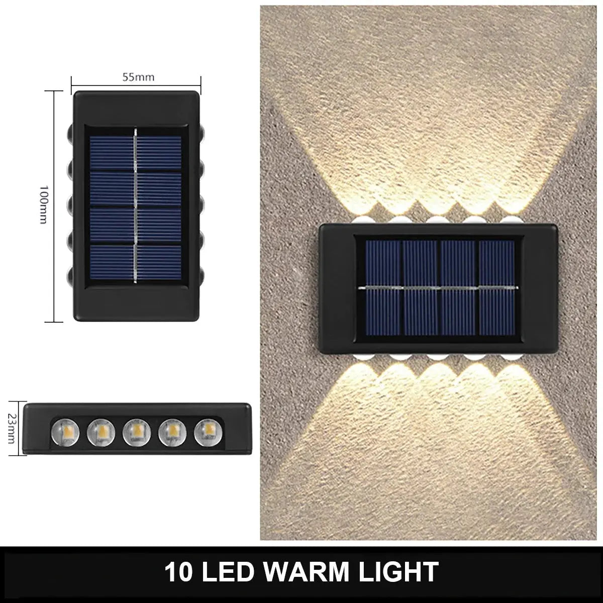 4/6/12/16 LED Solar Wandleuchte – Wasserdicht, Außenbeleuchtung für Garten, Balkon, Fassade & Landschaft - FUXL-Shopify