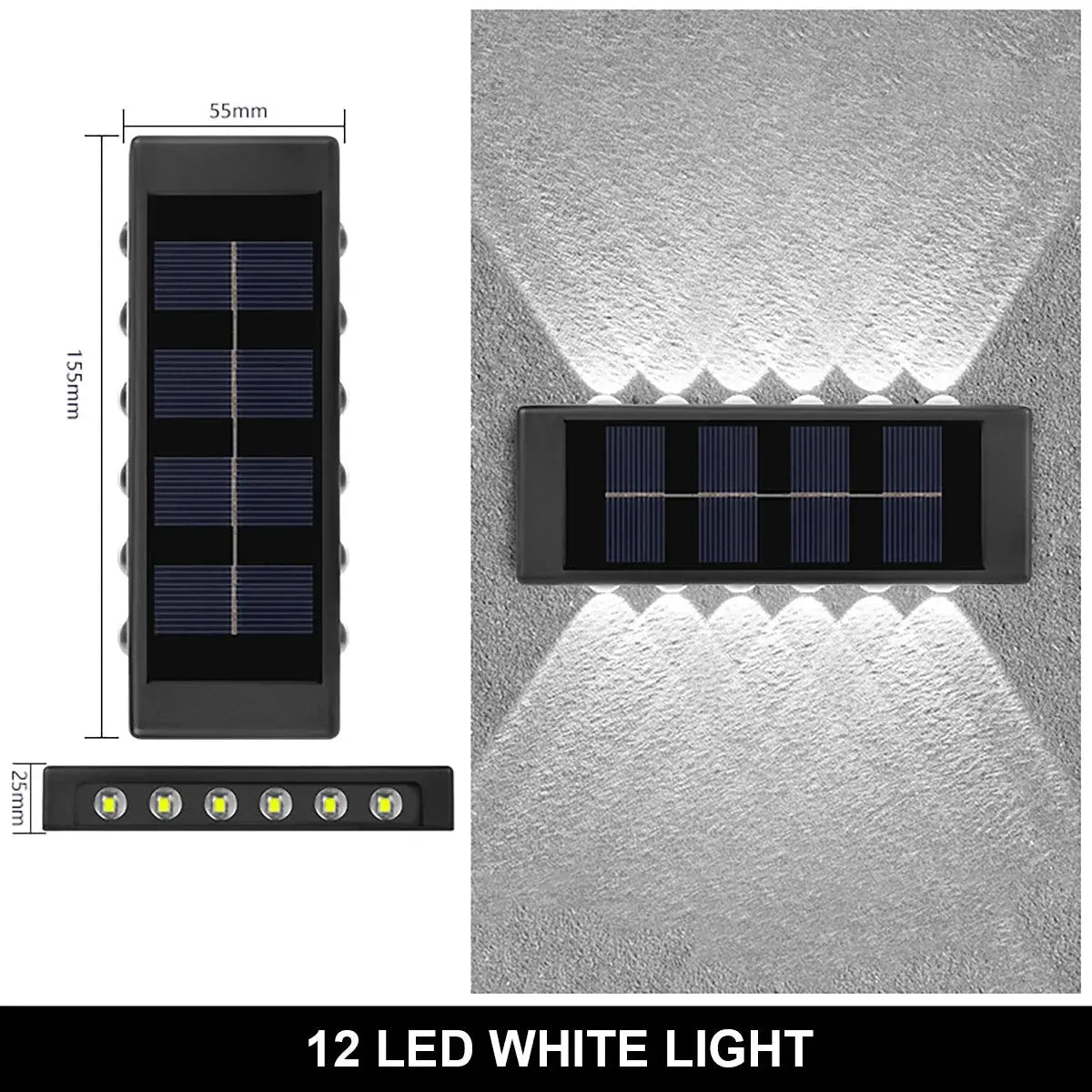 4/6/12/16 LED Solar Wandleuchte – Wasserdicht, Außenbeleuchtung für Garten, Balkon, Fassade & Landschaft - FUXL-Shopify