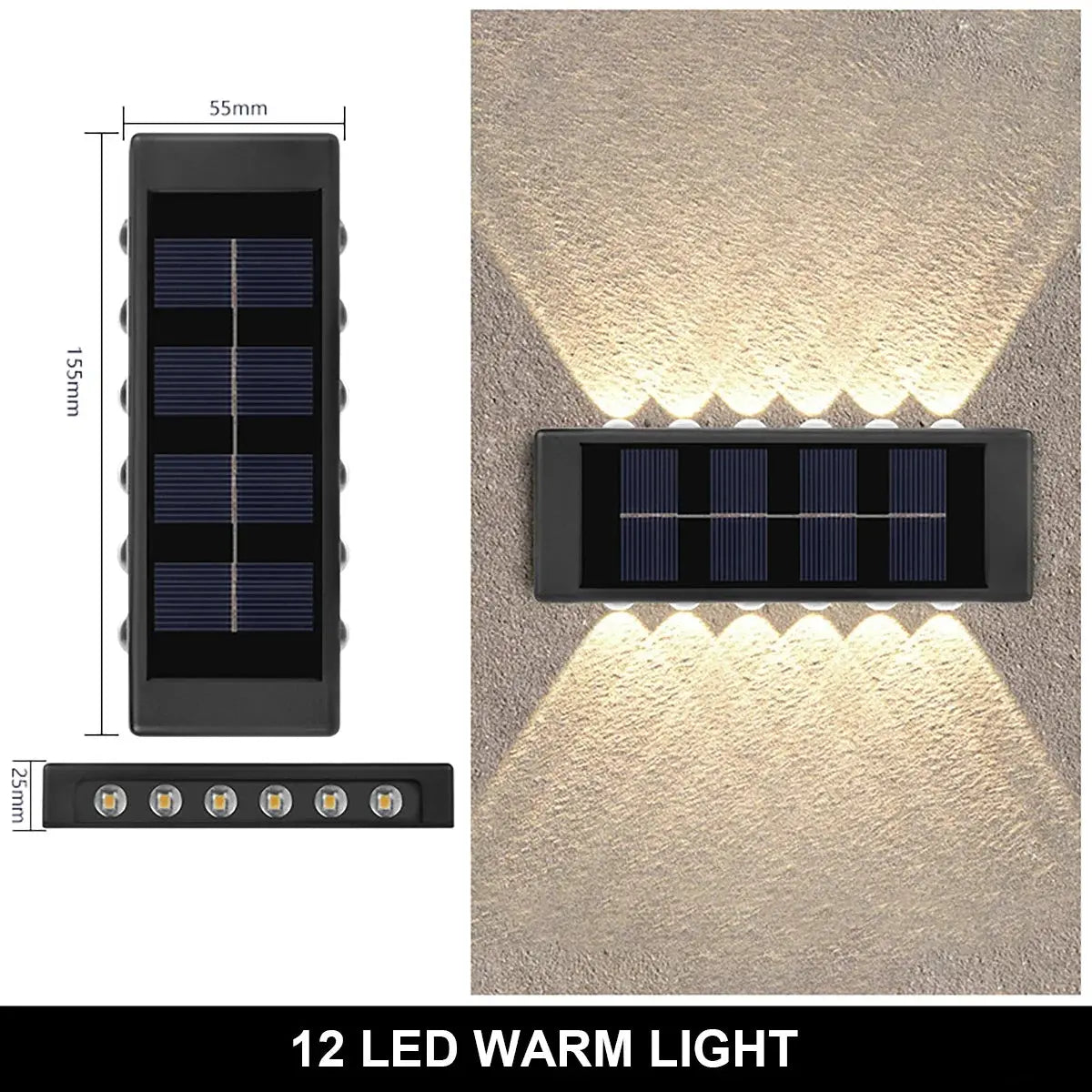 4/6/12/16 LED Solar Wandleuchte – Wasserdicht, Außenbeleuchtung für Garten, Balkon, Fassade & Landschaft - FUXL-Shopify