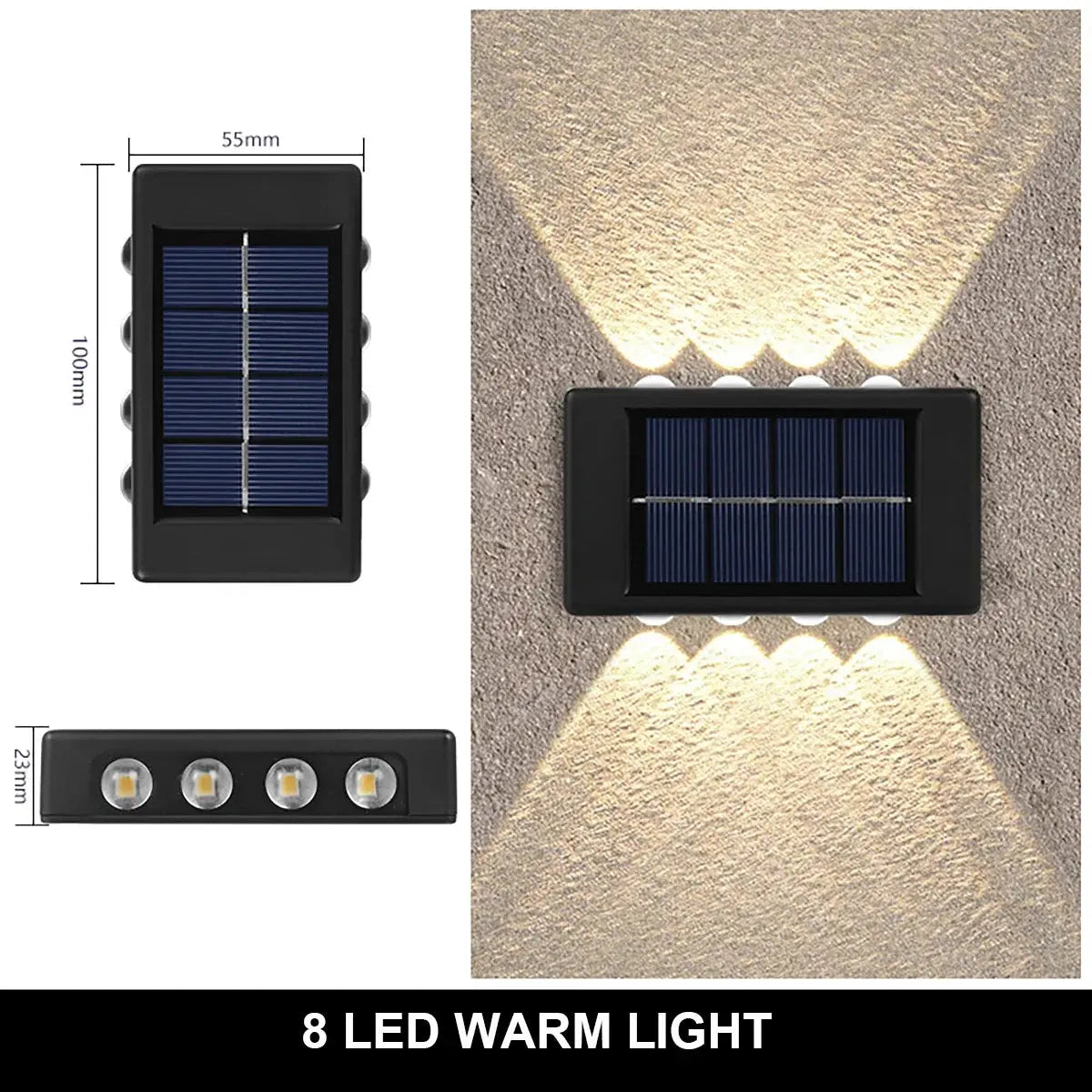4/6/12/16 LED Solar Wandleuchte – Wasserdicht, Außenbeleuchtung für Garten, Balkon, Fassade & Landschaft - FUXL-Shopify