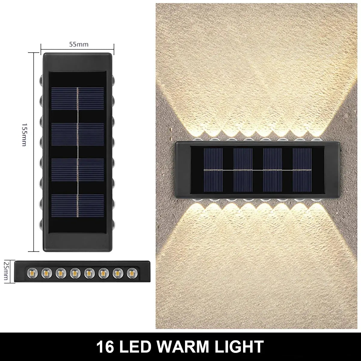 4/6/12/16 LED Solar Wandleuchte – Wasserdicht, Außenbeleuchtung für Garten, Balkon, Fassade & Landschaft - FUXL-Shopify