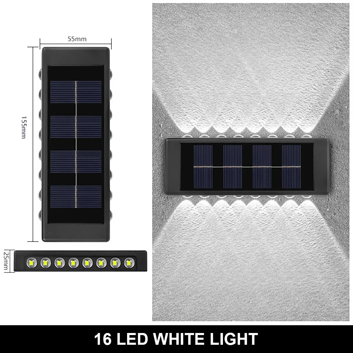 4/6/12/16 LED Solar Wandleuchte – Wasserdicht, Außenbeleuchtung für Garten, Balkon, Fassade & Landschaft - FUXL-Shopify