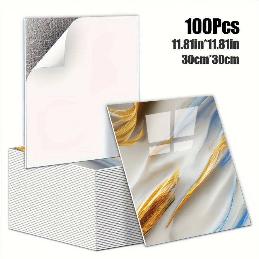 Luxury Marble Wall Panels 47.78×47.78 cm aus 3D-Vinyl, selbstklebend, spritzwassergeschützt und geeignet für Schlafzimmer, Wohnzimmer, Dusche und Bar