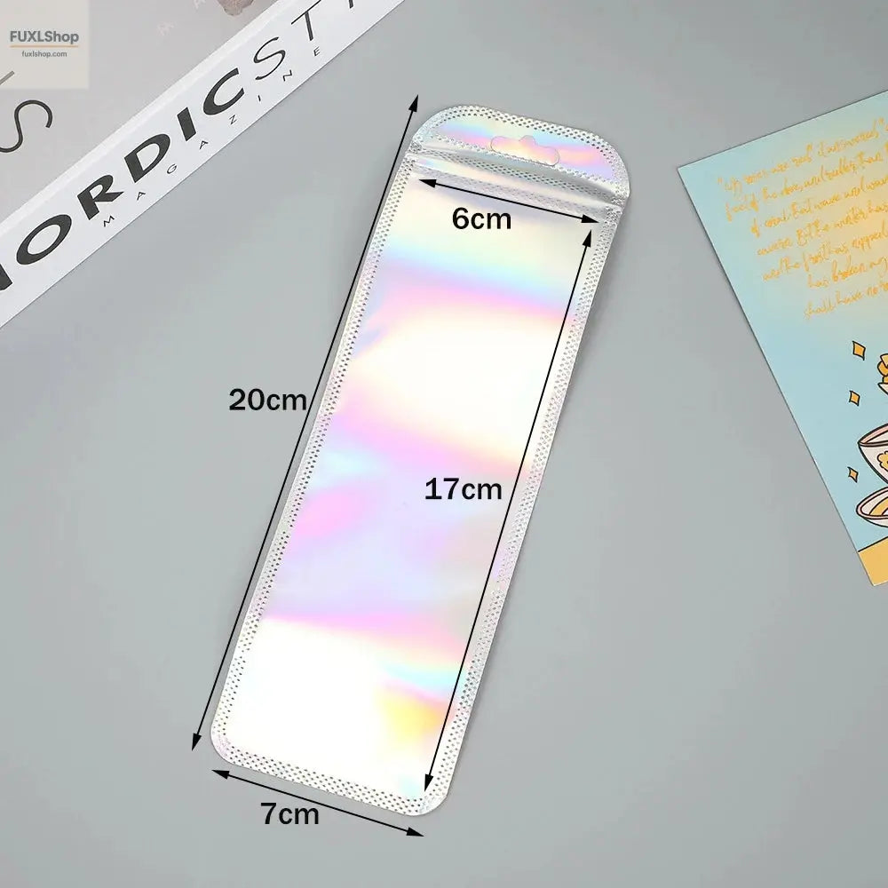 50 Stück lange holografische Verpackungsbeutel mit Druckverschluss, für Party, Gastgeschenk, Schmuck-Display-Versorgung - FUXL-Shopify