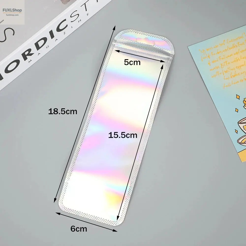 50 Stück lange holografische Verpackungsbeutel mit Druckverschluss, für Party, Gastgeschenk, Schmuck-Display-Versorgung - FUXL-Shopify