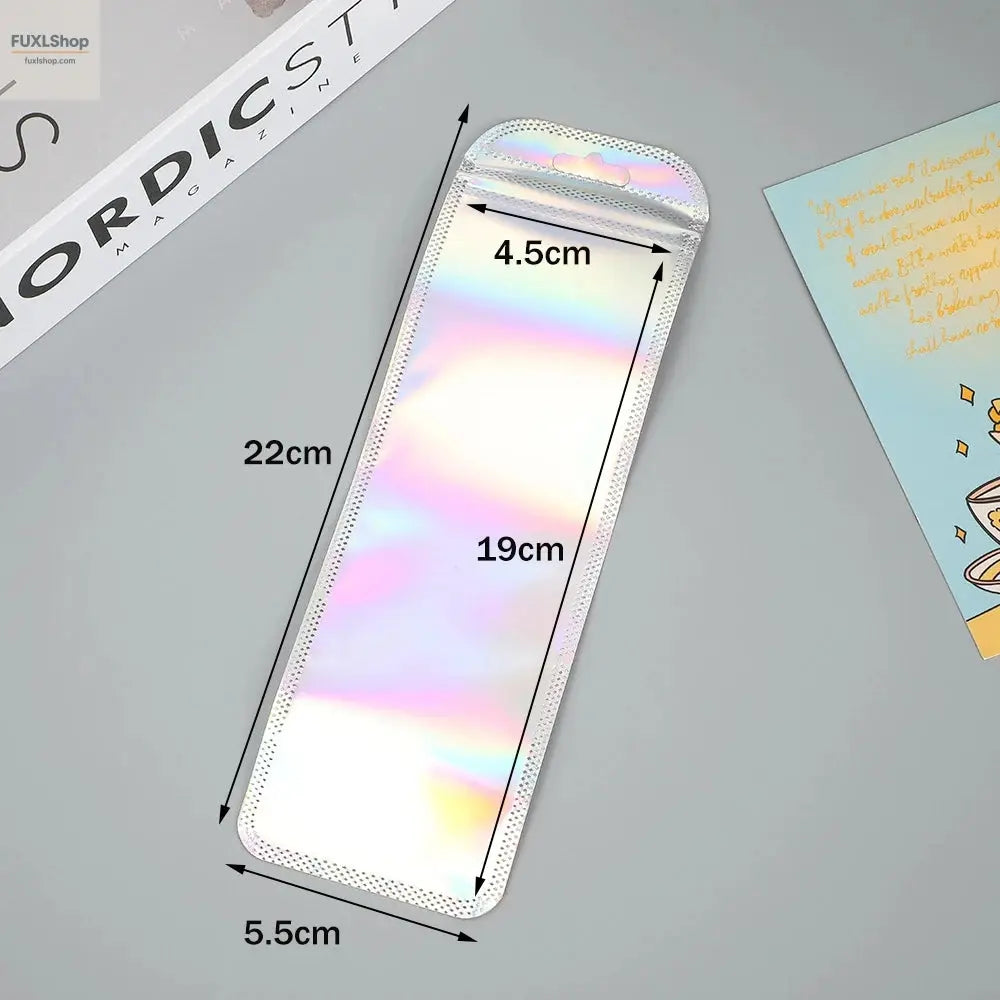 50 Stück lange holografische Verpackungsbeutel mit Druckverschluss, für Party, Gastgeschenk, Schmuck-Display-Versorgung - FUXL-Shopify