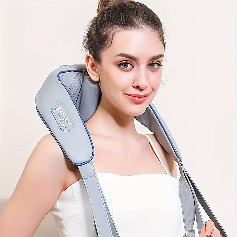 Kabelloses Nackenmassagegerät mit Wärme, 3 Intensitäten & Hands-Free-Tragegurt – ergonomisch & leise
