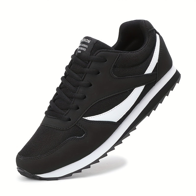 Herren Sneaker – Leicht, strapazierfähig, ganzjährig tragbar – Low-Top mit geometrischem Muster, atmungsaktivem PU/Textil-Obermaterial & Gummisohle für Alltag, Sport & Outdoor