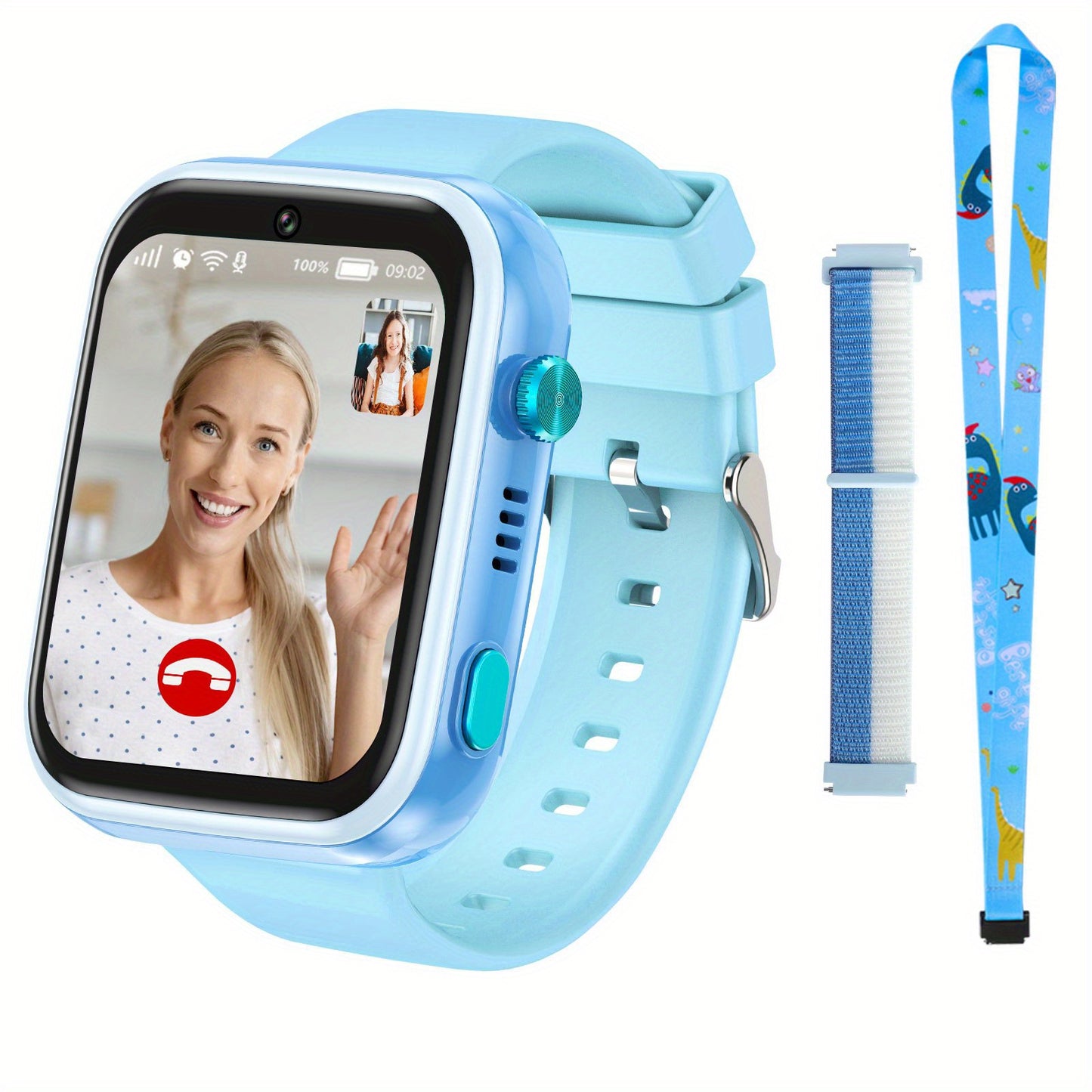 Premium LTE(4G) Smartwatch für Kinder – Android Uhr mit GPS, WLAN, SOS, Musik, ultradünn, mit integrierten Ohrhörern, ideal für Schule & Freizeit
