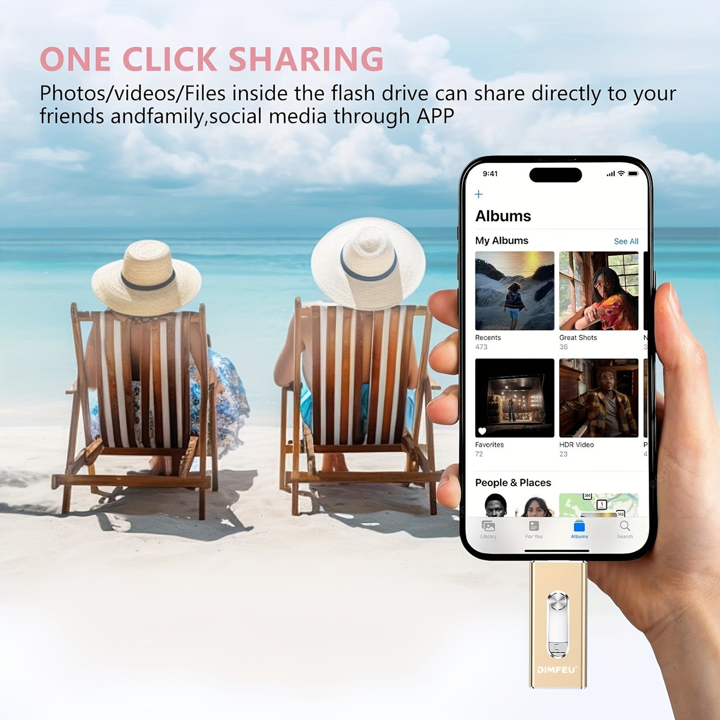 256GB USB Stick für iPhone, iPad, Android & PC – Speicher für Fotos, Videos & Dateien – Plug & Play, Backup, tragbar & stylisch